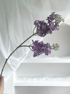 High-Quality Soft Density Home Decor Blue-Violet Moisture Retention Lavender Flowers Living Room Dining Table White Artificial Flowers