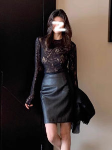 chaqi | Sensual Lace-trimmed Womens Long-sleeved T-Shirt
