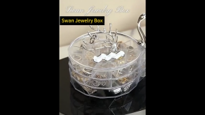 Swan‑Style 3‑Layer Rotating Jewelry Storage Box Large‑Capacity Multifunctional Desktop Jewelry Organizer Perfect Mothers Day Gift for Women