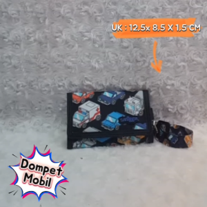 Dompet Tali Lipat Cowo Anak Laki-Laki Motif Racing Car Mobil / Dompet Anak Motif Mobil / Wallet Mobil Hitam Cars Tali Panjang