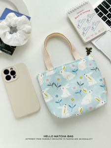 กระเป๋าถือซิปมินิ Blue Moon Rabbit ผู้หญิงสไตล์เกาหลีน้ําหนักเบากระเป๋าโท้ตขนาดกะทัดรัดเหมาะสําหรับนักเรียนและลําลอง