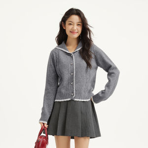 Hotwind | Cute Notch Lapel Knit Sweater 2026 Spring New
