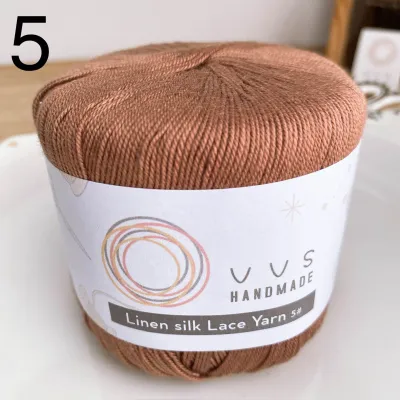 VVS Linen Silk Lace Yarn 5# Crochet Clothes Yarn Soft Breathable Yarn Baby Lace Yarn benang mengait Benang Kait Soft Yarn Crochet Benang Kait Lembut 5号蕾丝线