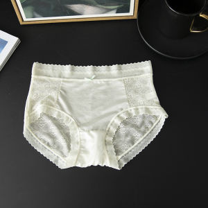Silk Lace High Elasticity Briefs Lightweight Comfortable Womens Underwear Full Four Packs for Spring Season mid Waist Cotton