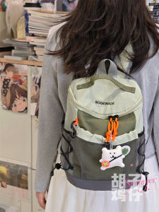 กระเป๋าเป้สะพายหลังนักเดินทางแบบลำลองสำหรับผู้หญิง กระเป๋าเป้สะพายหลังแบบสะพายไหล่คู่สำหรับการเดินป่า กระเป๋าใส่หนังสือขนาดเล็กแบบพกพาได้ในฤดูใบไม้ผลิและฤดูร้อน