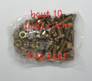 (paket 50 set) Baut 10 (6mm) x 2 cm + mur