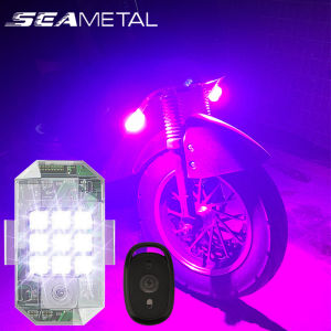 7 Color Motorcycle Strobe Warning Light Remote Control Flash Light USB Charging Car Decorative Lamp for Bicycle Camping