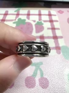 Huitan Engraved Heart Women Ring Silver Color Simple Versatile Party Wedding Metal Accessories Stackable Daily Lady Jewelry