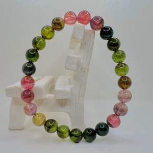 (Actual Item) Natural Old Mine Darken Tourmaline Bracelet 7MM 天然老矿彩碧玺(黑玫瑰碧玺)手串7MM - Fast Shipping (G123)