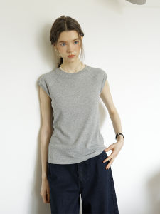 Spring Also White Grey Snowflake Linen Short Sleeve T-Shirt Womens Summer New Versatile Half Sleeve round Neck Inner Wear Top