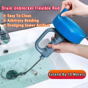 Drain Unblocker Flexible Rod 3M/5M/10M Pipe Sink Tub Sewer Plumbing Tool Auger Snake Rod Drain Unclogged Cleaner Toilet Household Kitchen Sink Snake Drain Clog 管道疏通器