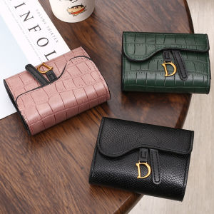(Ready Stock Malaysia) European And American Wallet For Women Simple Fashion Folding Card Holder Girls Mini Wallet Lady Female Coin Purse Clutch Bag
