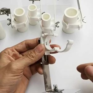 4PCS Adjustable Wall Distance Adhesive Stainless U-Clamp No-Drill PVC Soft Gas Hose Holder