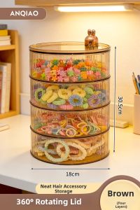 WEIAI | Rotatable Dust-proof Hair Accessories Storage Box