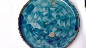 Dining Vaisselle - จาน Impesto Star plateไล่สีสีเขียวเข้ม สวยมาก จานเนื้อPorcelain ชุดจาน Dinner set จานเซรามิค