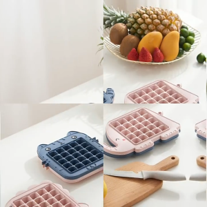 ถาดแม่พิมพ์น้ำแข็ง บล็อคน้ำแข็ง ถาดทำน้ำแข็ง 25ช่อง ลายช้างสีชมพู-Hoven Thailand