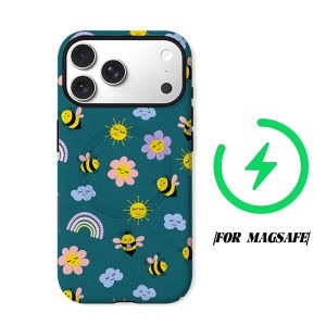 Bee Daisy Phone Case for iPhone 18 17 16 15 14 13 12 11 Air Pro Max Plus Double-layer Cover