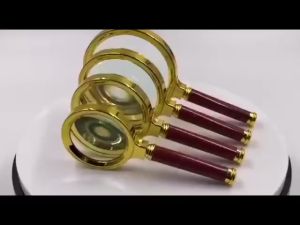 แว่นขยายอ่านหนังสือ 5เท่า 60มม./70มม./80มม.แว่นขยายพกพา มีด้ามจับ สีทอง