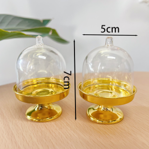 Plastic Mini Cake Stand with Dome Cupcake Plate with Lid Candy Box Bulk for Wedding Baby Shower Party Decoration Supplies
