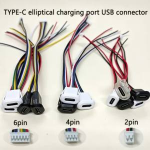 Đầu Nối USB Type-C Hình Bầu Dục DIY Cho Thiết Bị Điện Tử 2/4/6 Chân Kèm Dây Dẫn Dùng Cho Sạc Dự Phòng Và Độ Chế Thiết Bị Nhỏ