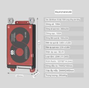 Mạch bảo vệ pin sắt lifepo4 Daly 100A mẫu mới