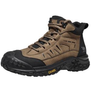 Camel Mens Winter High-Top Cotton Shoes Anti-Slip Waterproof Warm Hiking Shoes Thick Bottom Heightening Wear-Resistant Sports Shoes