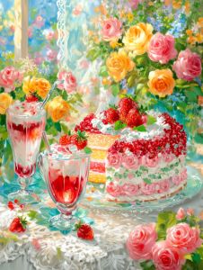 Oil Painting By Numbers Flower and Cake DIY Number Drawing Canvas Pictures By Numbers Home Decor Large Size