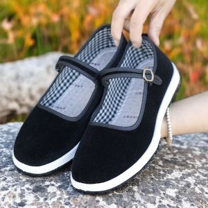 JIFANPAUL | Comfortable Flat Mom Shoes Anti-Slip Durable Red Single Shoes