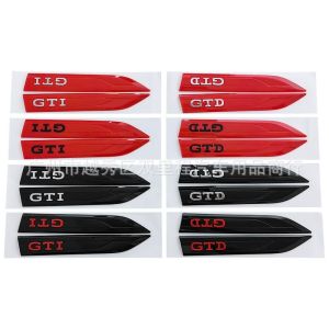 1 pair of fender side logo for Volkswagen VW GOLF JETTA TIGUAN Passat GTI GTD Car blade fender skirts emblem decoration sticker