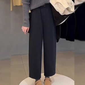 Quần Ống Rộng Bằng Vải Len Thường Ngày Cho Nữ Mùa Thu Đông Cỡ Lớn Quần Ống Rộng Cho Phụ Nữ Quả Lê Quần Dài Thẳng