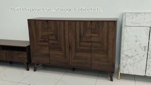 EGO SHOP Sideboard / Side Cabinet / Display Cabinet / Almari Ruang Tamu / 4 Door Storage Cabinet / Kabinet Display Hiasan