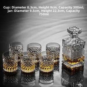 BANGBEBE | Luxury Crystal Whiskey Glasses Set with Creative Wine Bottle and Decanter