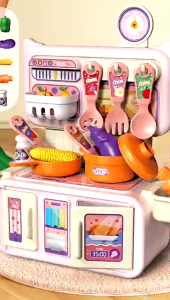 FUNTOY dapur Cooking Set Mainan Dapur Anak Kitchen Set Masak masakan mainan Mainan Anak Lengkap dengan Wastafel Cuci Piring bisa keluar Air