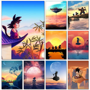 Bandai | 5D Classic Anime Diamond Painting Goku Scenery Mosaic Embroidery Cross Stitch Kit DIY Living Room Home Decoration Painting