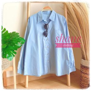 SHANE CLOTHING KEMEJA WANITA LIST LENGAN PANJANG BAHAN KATUN IMPORT 720