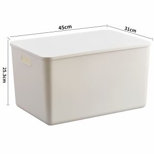 YUYOU | Thick Rectangular White Storage Box Plastic