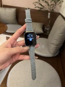 Leather Bracelet for Huawei Watch Fit3 Denim Material Womens Wristband Small Waist Canvas Strap Smartwatch Band Accessories