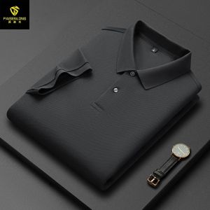 Pure Color Mens Polo Shirt Short Sleeve Honeycomb Pique Spring Summer New Style Casual Fashion Standard Fit Lightweight