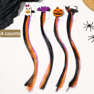 4 Pcs Decorate and Brighten Your Look with Bats and Pumpkins. Funny Cat and Ghost Atmosphere. Halloween Gifts for Girls