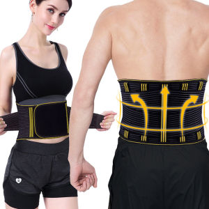 Back Brace Lumbar Support Belt Waist Backbrace for Back Pain Relief Sciatica Scoliosis and Herniated Disc Compression Belt for Men and Women with Detachable Metal Spring Strip