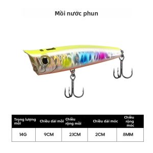 TAIYU | Mồi Câu Giả TAIYU 14g 9cm Mồi Nổi Mặt Nước Nhiều Màu Sắc Mồi Cứng Mồi Rung Mồi Nổi Mặt Nước Dành Cho Nước Ngọt/nước Mặn Tạo Tiếng Động Lớn.