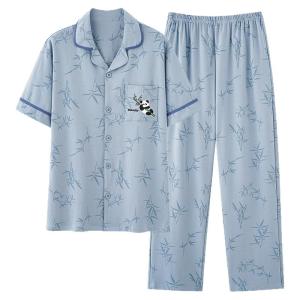 Bộ đồ ngủ MiiOW cho nam vải cotton 100% mỏng in họa tiết hoạt hình