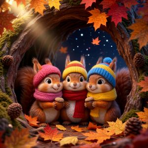 Huacan Full Diamond Painting Squirrel Fall Diamond Mosaic Animal landsacape New Collection 2025 Gift