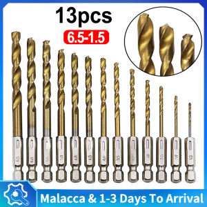 13pcs Twist Drills Bit Set HSS hexagonal handle twist drill 1.5-6.5mm HSS Twist Drill Bit 1/4 Hex Shank For Rotary Drills
