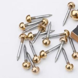 10pcs Upholstery Nails Solid Brass Retro Studs Thumb Tacks Furniture Fastener Vintage Decor Sofa Door 6/8/10/12mm Head 22mm Long