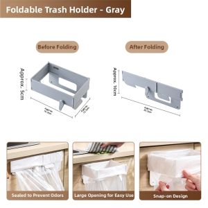 SP SAUCE | Foldable Kitchen Storage Trash Bag Holder Hanging Rack