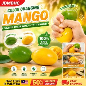 JBMBHC 2Pcs Mango Squishy Ball Thermochromic Slow Rising Fidget Toy Stress Relief Squeeze ASMR Toy