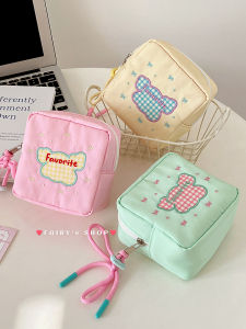 กระเป๋าใส่แผ่นซับเล็กน่ารัก ความจุขนาดใหญ่ กระเป๋าเดินทางแบบพกพา กระเป๋าผ้าอ้อมสำหรับเด็กผู้หญิง กระเป๋าเก็บของในครัวเรือน