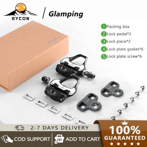 Bicycle pedal Racing bicycle Locking Pedal Mountain Bicycle Self-Locking Pedal bearing pedal with anti slip nails bicycle accessories racing bicycle locking pedal