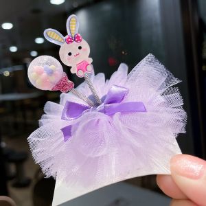 Cute Princess Style Rabbit Ear Hair Clip Spring Loaded Girls Childrens Hair Accessories Baby Headwear Fashionable Kids Hairpins